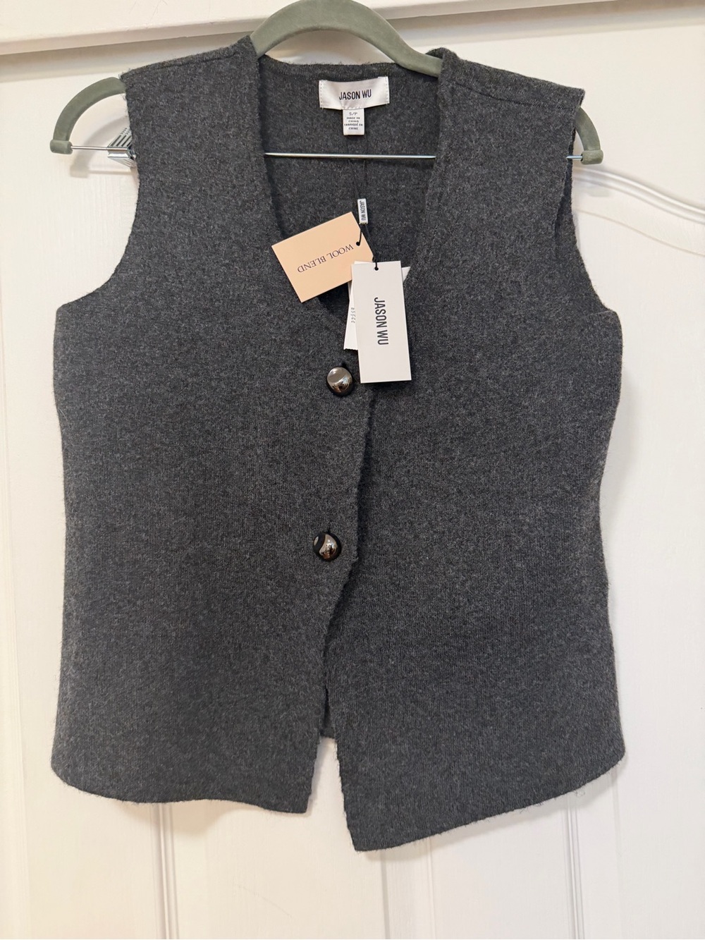 NWT- Jason Wu Charcoal Gray Wool-Blend Vest - Women’s Small